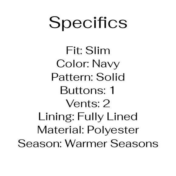 Zara 38R Navy Solid 1-Button Sport Coat Blazer Jacket T099 - Picture 4 of 11